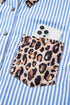 Mixed Pattern Button Front Long Sleeve Shirt