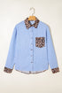 Mixed Pattern Button Front Long Sleeve Shirt