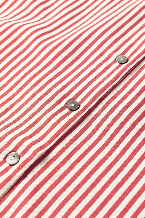 Mixed Pattern Button Front Long Sleeve Shirt