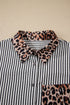 Mixed Pattern Button Front Long Sleeve Shirt