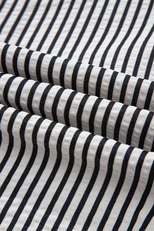 Mixed Pattern Button Front Long Sleeve Shirt
