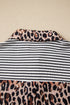 Mixed Pattern Button Front Long Sleeve Shirt