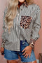 Mixed Pattern Button Front Long Sleeve Shirt