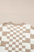 Mixed Pattern Checkered Drop Shoulder Knit Sweater