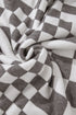 Mixed Pattern Checkered Drop Shoulder Knit Sweater