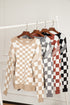Mixed Pattern Checkered Drop Shoulder Knit Sweater