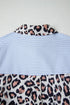 Mixed Pattern Contrast Sleeve Button Down Shirt