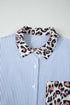 Mixed Pattern Contrast Sleeve Button Down Shirt