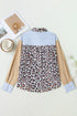 Mixed Pattern Contrast Sleeve Button Down Shirt