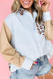 Mixed Pattern Contrast Sleeve Button Down Shirt