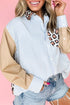 Mixed Pattern Contrast Sleeve Button Down Shirt
