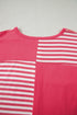 Mixed Pattern Drop Shoulder Crew Neck Long Sleeve Top