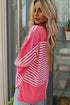 Mixed Pattern Drop Shoulder Crew Neck Long Sleeve Top