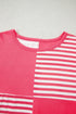 Mixed Pattern Drop Shoulder Crew Neck Long Sleeve Top