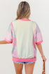 Mixed Pattern Floral Patchwork Big Flower Accent Top