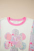 Mixed Pattern Floral Patchwork Big Flower Accent Top