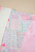Mixed Pattern Floral Patchwork Big Flower Accent Top