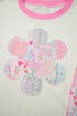 Mixed Pattern Floral Patchwork Big Flower Accent Top
