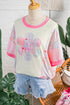 Mixed Pattern Floral Patchwork Big Flower Accent Top