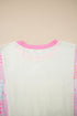 Mixed Pattern Floral Patchwork Big Flower Accent Top