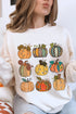 Mixed Pattern Graphic Print Crew Neck Pullover Sweatshirt