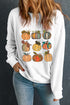 Mixed Pattern Graphic Print Crew Neck Pullover Sweatshirt