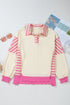 Mixed Pattern Patchwork Collared French Terry Knit Shirt