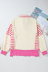 Mixed Pattern Patchwork Collared French Terry Knit Shirt