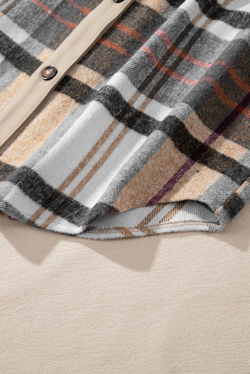 Mixed Pattern Plaid Patchwork Long Sleeve Mini Dress