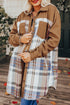 Mixed Pattern Plaid Patchwork Long Sleeve Mini Dress