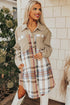 Mixed Pattern Plaid Patchwork Long Sleeve Mini Dress