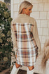 Mixed Pattern Plaid Patchwork Long Sleeve Mini Dress