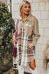 Mixed Pattern Plaid Patchwork Long Sleeve Mini Dress