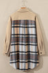 Mixed Pattern Plaid Patchwork Long Sleeve Mini Dress