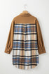 Mixed Pattern Plaid Patchwork Long Sleeve Mini Dress