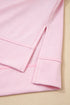 Mixed Pattern Raglan Sleeve Pullover Top With Side Slits