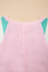 Mixed Pattern Raglan Sleeve Pullover Top With Side Slits