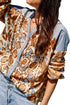 Mixed Pattern Relaxed Fit Button Down Shirt