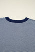 Mixed Pattern Relaxed Fit Crew Neck Sweater