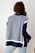 Mixed Pattern Relaxed Fit Crew Neck Sweater
