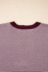Mixed Pattern Relaxed Fit Crew Neck Sweater