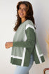 Mixed Pattern Relaxed Fit Crew Neck Sweater