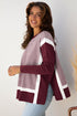 Mixed Pattern Relaxed Fit Crew Neck Sweater