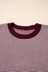 Mixed Pattern Relaxed Fit Crew Neck Sweater