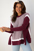 Mixed Pattern Relaxed Fit Crew Neck Sweater
