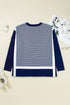 Mixed Pattern Relaxed Fit Crew Neck Sweater