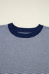 Mixed Pattern Relaxed Fit Crew Neck Sweater