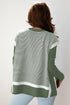 Mixed Pattern Relaxed Fit Crew Neck Sweater