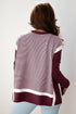 Mixed Pattern Relaxed Fit Crew Neck Sweater