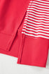 Mixed Pattern Striped And Leopard Sleeve Pullover Sweatshirt